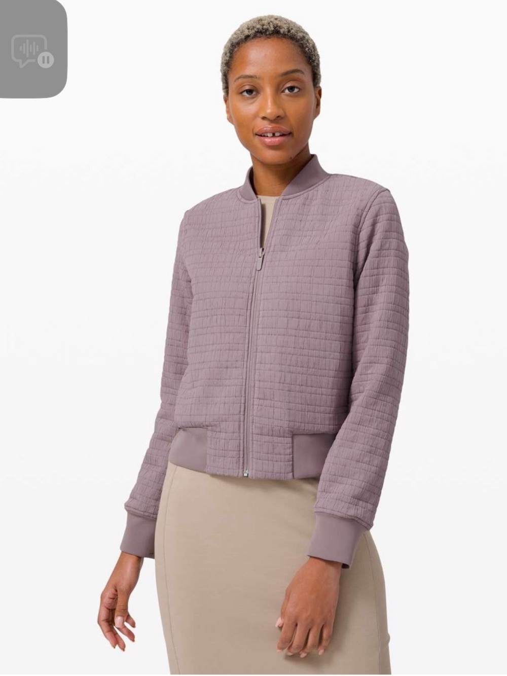 Lululemon Quilted Mauve Bomber Jacket - 4/6